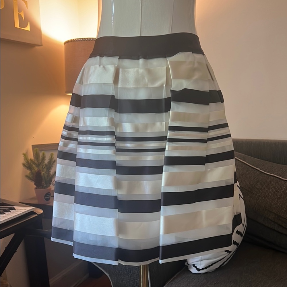 Bebe Variegated Sheer Stripe Skirt
